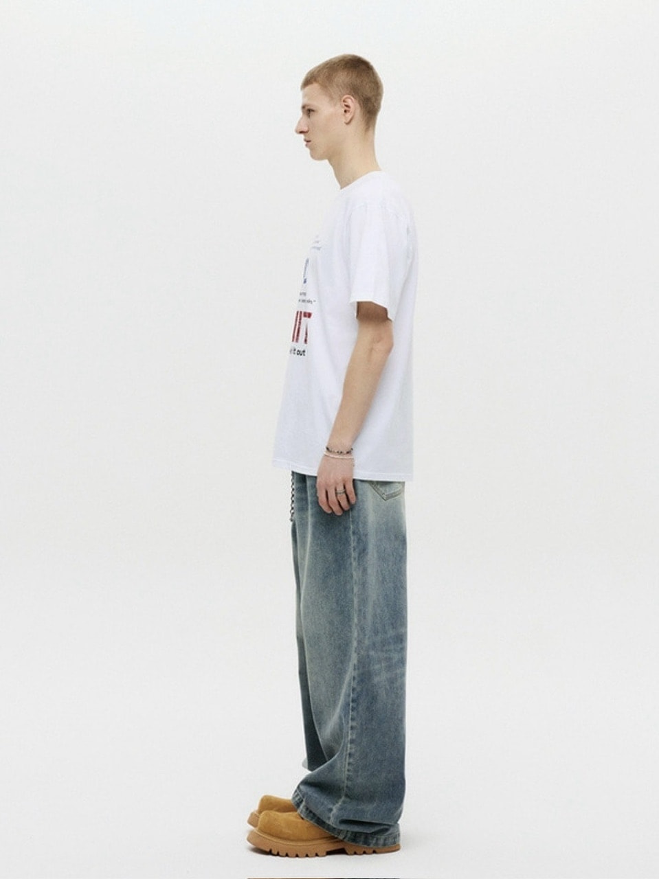 【DNSR】Deep One-Tuck Wide Denim Pants
