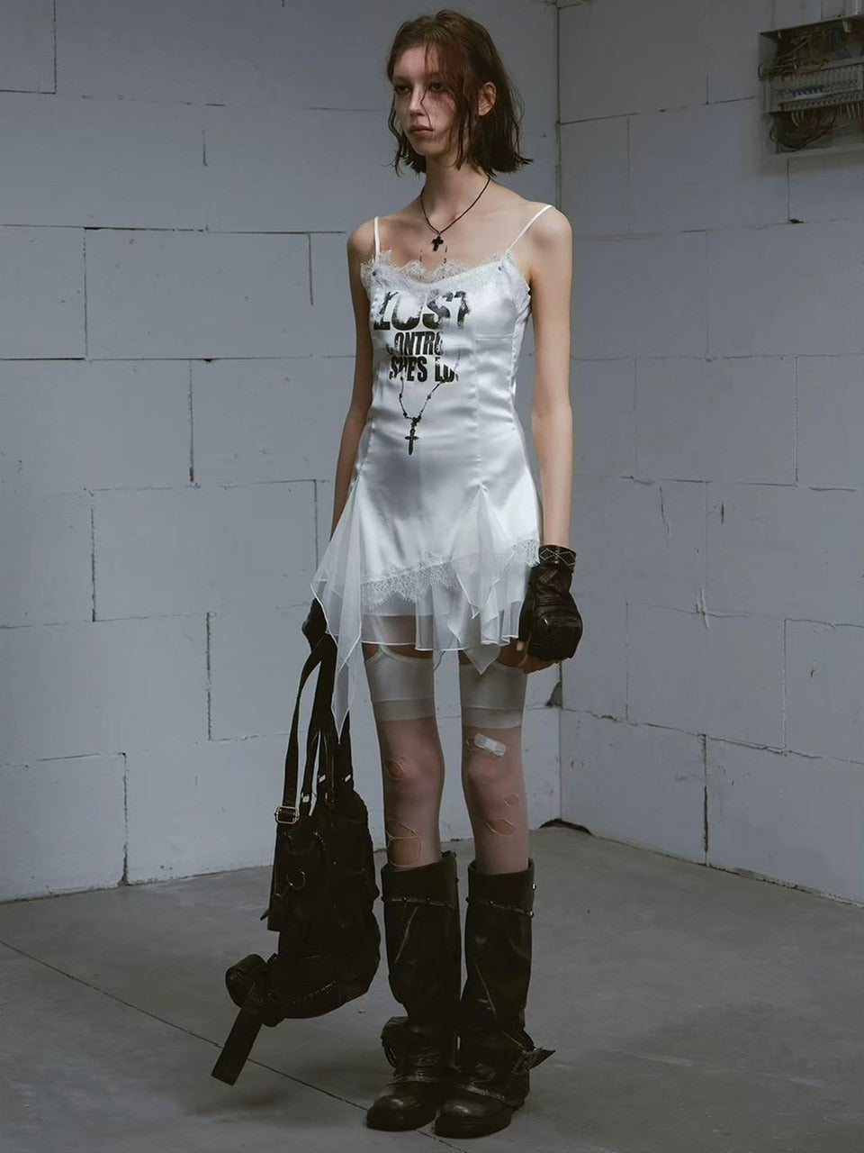 【Cest Nous】Satin Lace Camisole Dress / 【セヌー】サテンレースキャミワンピース