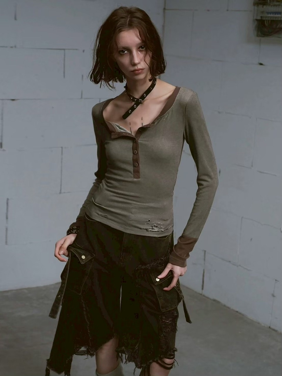 【Cest Nous】Denim Capri Pants