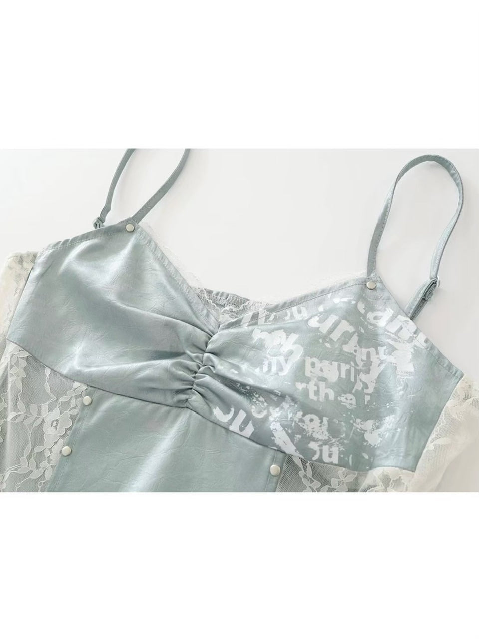 【Cest Nous】Blue Lace Camisole / 【セヌー】ブルーレースミニキャミワンピース