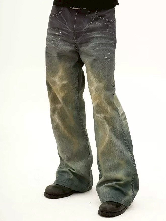 【DND4DES】OCEAN PSYCHEDELIC RHINESTONE JEANS