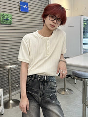 受注制【LUV CODE】henry neck half sleeve velours top (4color)