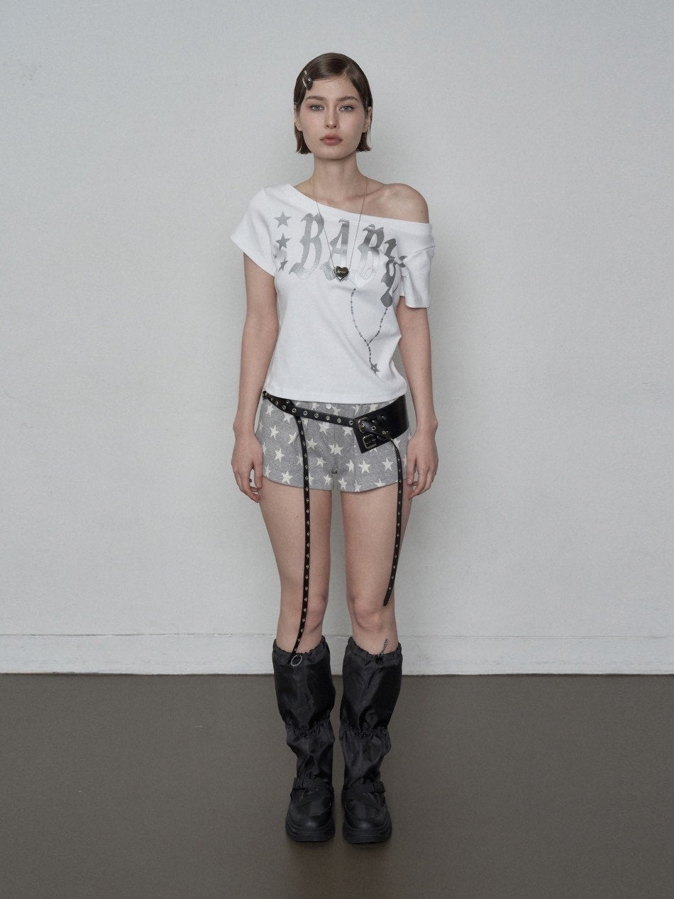 【SETUP‐EXE】BABY WIDE NECK TOP / 【セットアップエグゼ】ベイビーワイドネック半袖Tシャツ