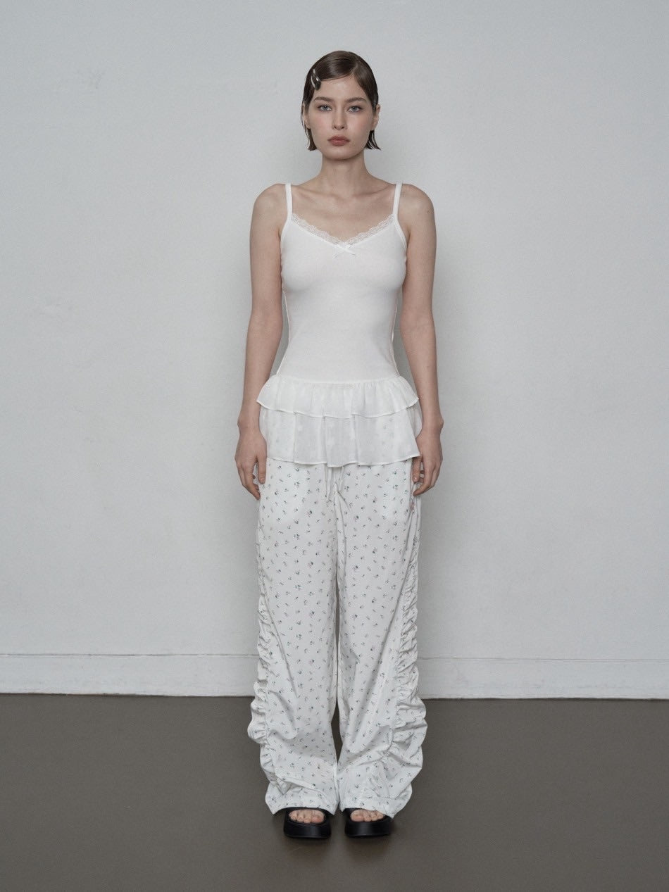 【SETUP‐EXE】CHIFFON FRILL SLEEVELESS / 【セットアップエグゼ】シフォンフリルキャミソール