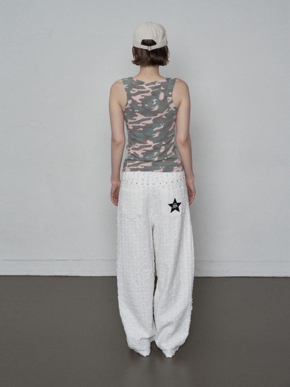 【SETUP‐EXE】CAMO RAW EDGE SLEEVELESS / 【セットアップエグゼ】カモローエッジタンクトップ