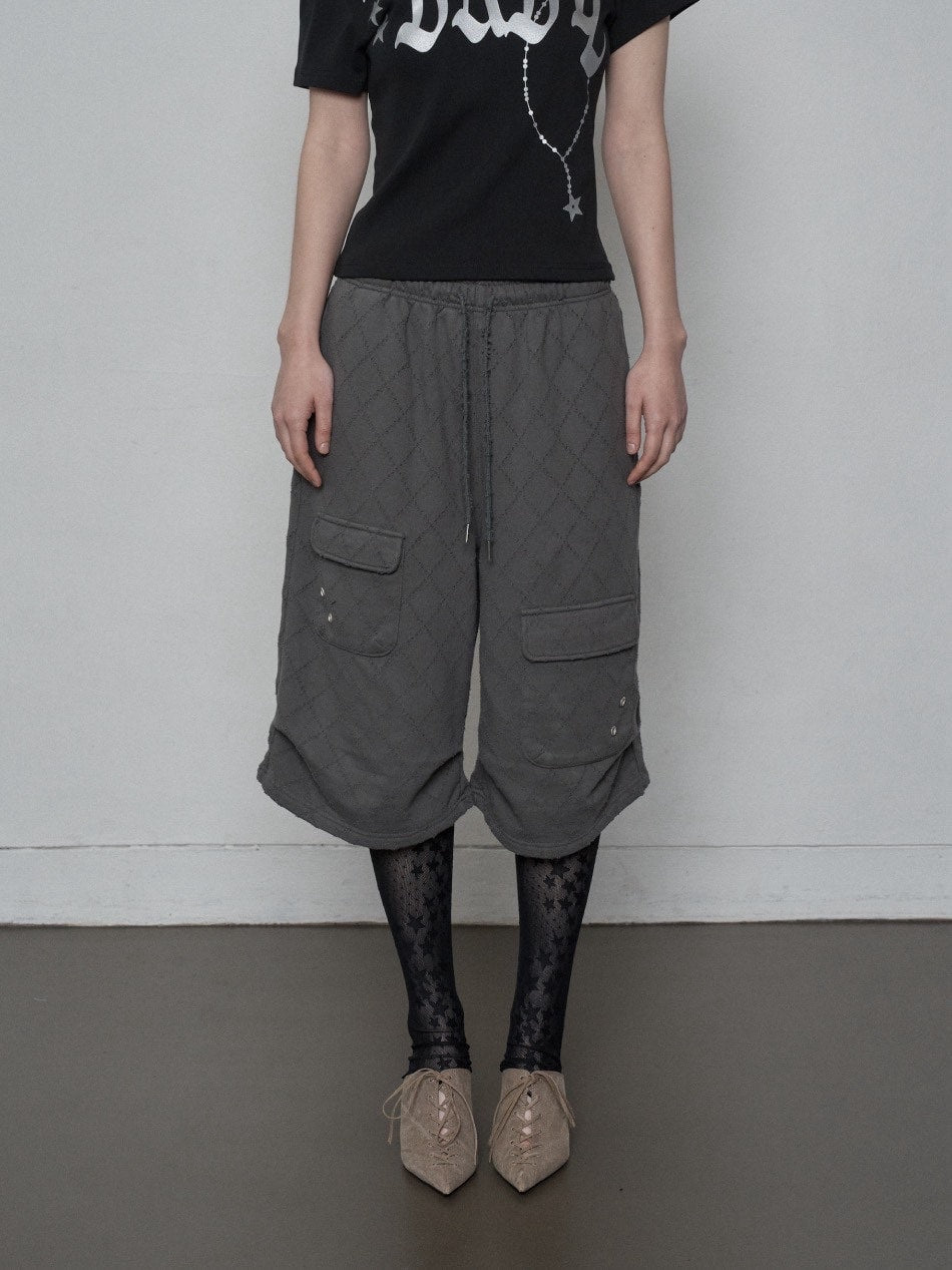 【SETUP‐EXE】PUNCHING BERMUDA SWEATPANTS / 【セットアップエグゼ】パンチングバミューダスウェットショートパンツ