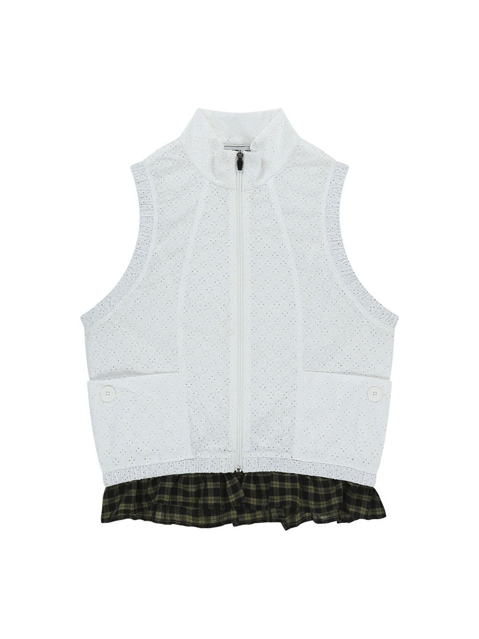 【TUOMIO】EYELET FRILL VEST / 【トゥオミオ】アイレットフリルベスト