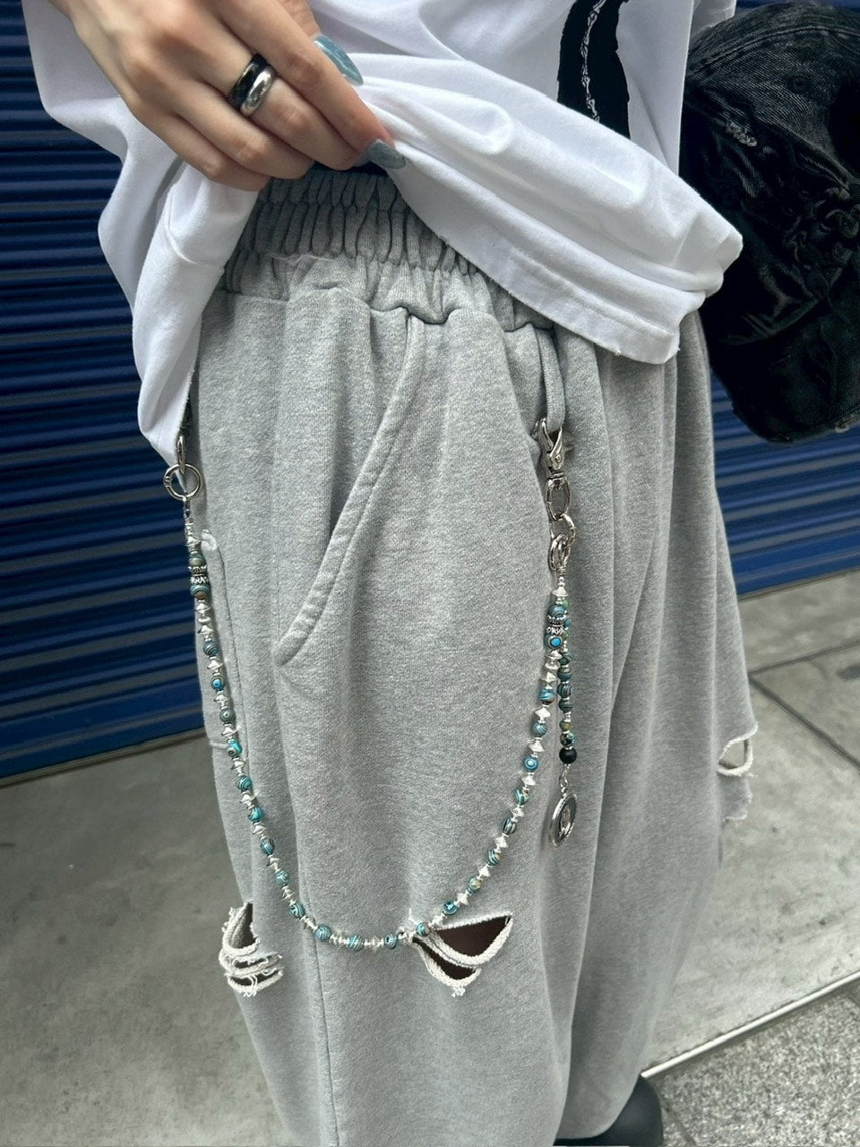 【Chikashitsu +】full length damage sweat pants / 【チカシツプラス】フルレングスダメージスウェットパンツ (3color)