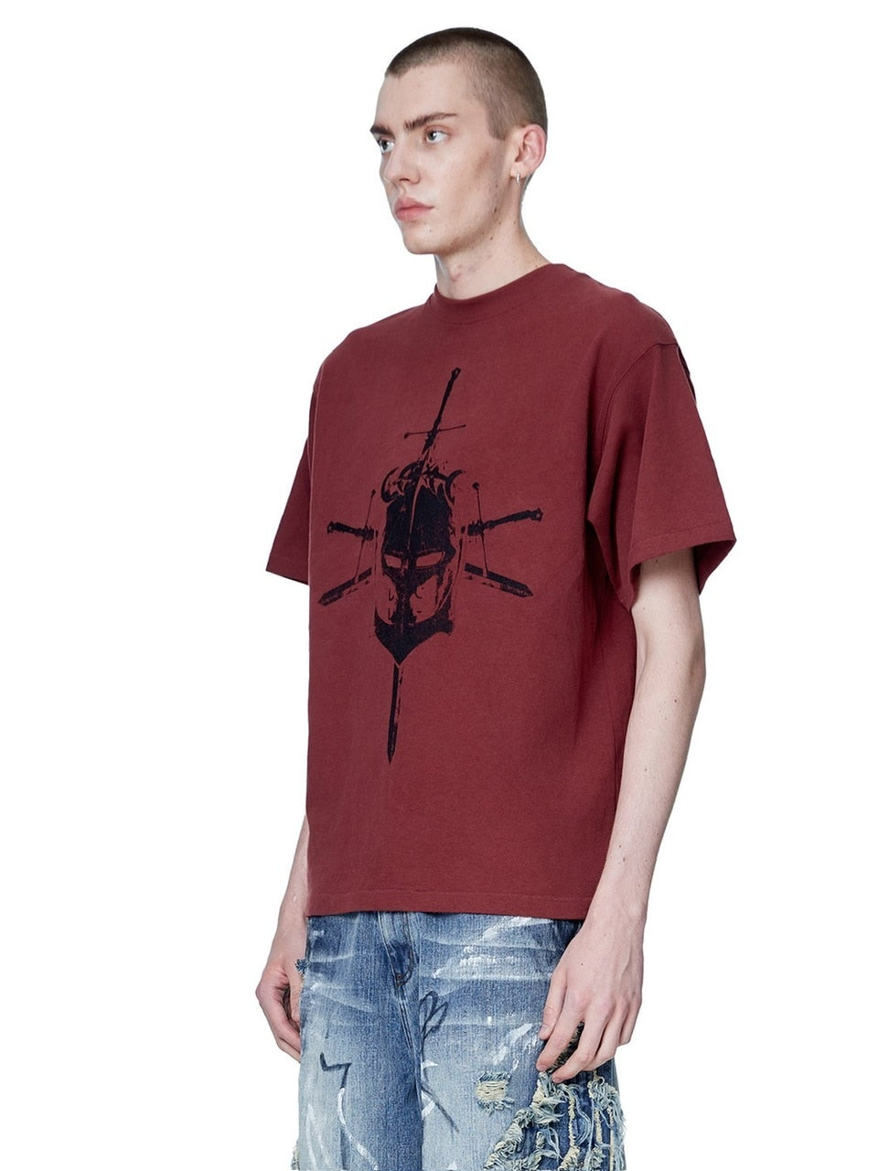 【The Boy Has No Patience】LUMINOUS DAWN KNIGHT & SWORD TEE / 【ザボーイハズノーペーシェンス】ナイト＆ソードグラフィックデザイン半袖Tシャツ