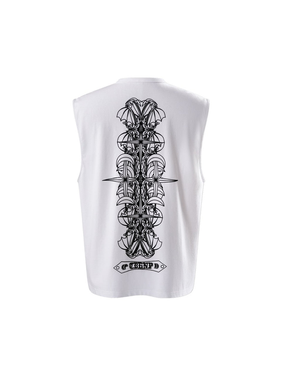 【The Boy Has No Patience】LUMINOUS DAWN ASTRAL METAL LOGO SHADOWBAT VEST / 【ザボーイハズノーペーシェンス】メタルロゴバックプリントロゴタンクトップ