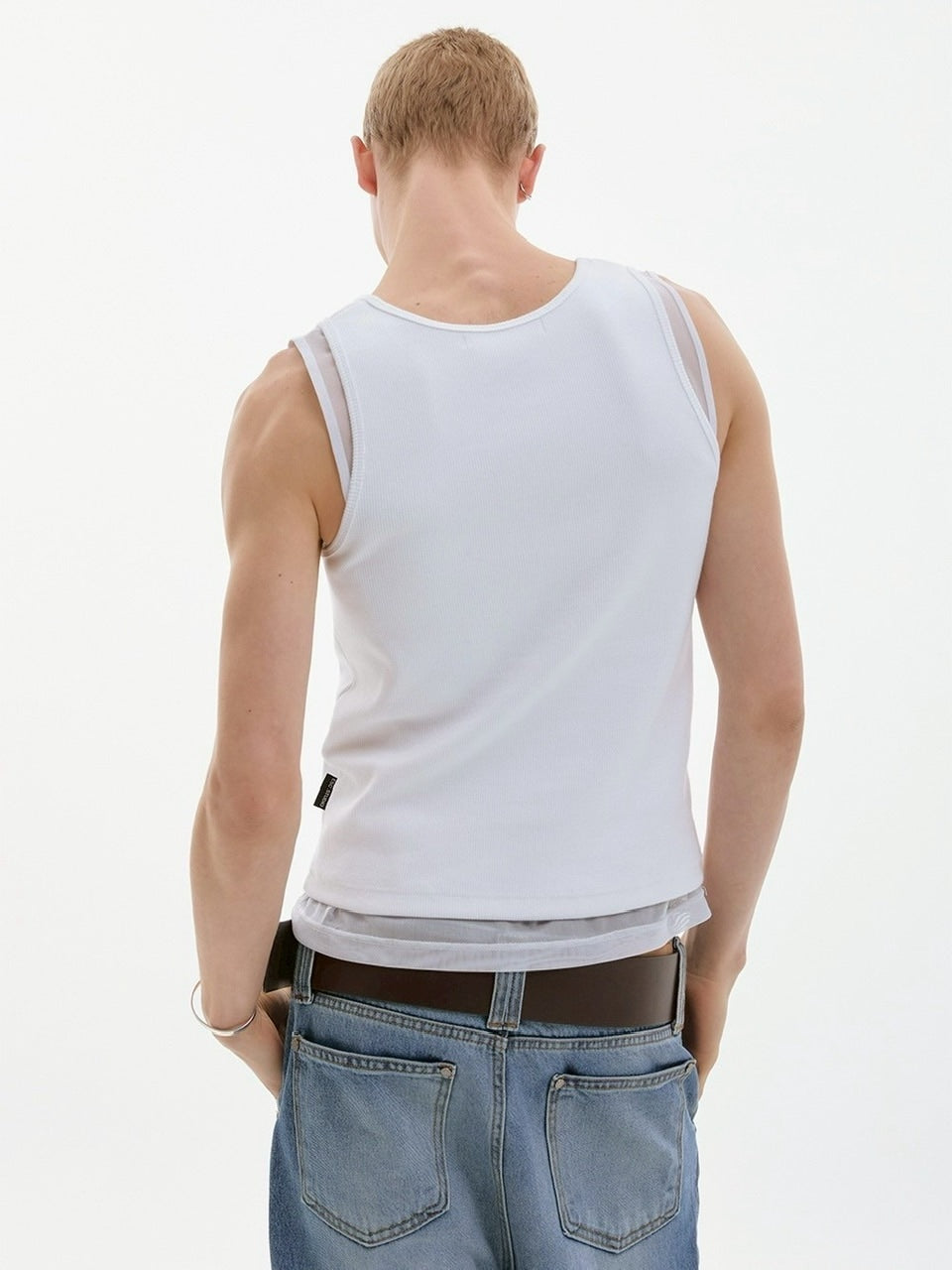 【ESC STUDIO】mesh layered sleeveless / 【イーエスシーステュディオ】メッシュレイヤードタンクトップ