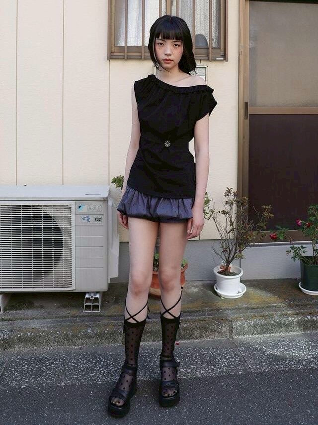 【Uglyshadow】DOTTED PUMPKIN SKIRT PANTS / 【アグリーシャドウ】ドットパンプキンミニスカートパンツ