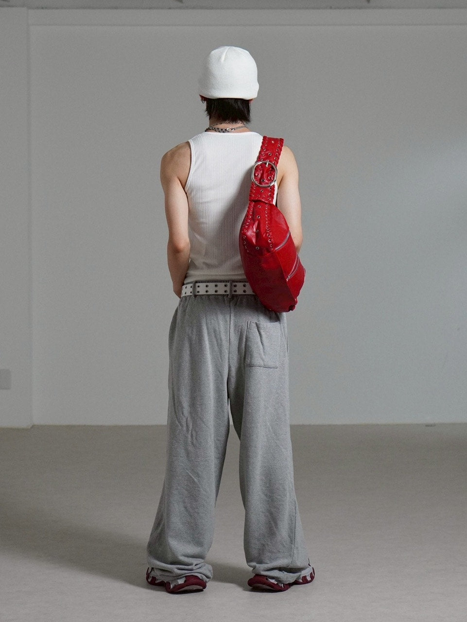 受注制【Chikashitsu +】big zip Non-leather material bag / 【チカシツプラス】ビックジップノンレザーショルダーバッグ