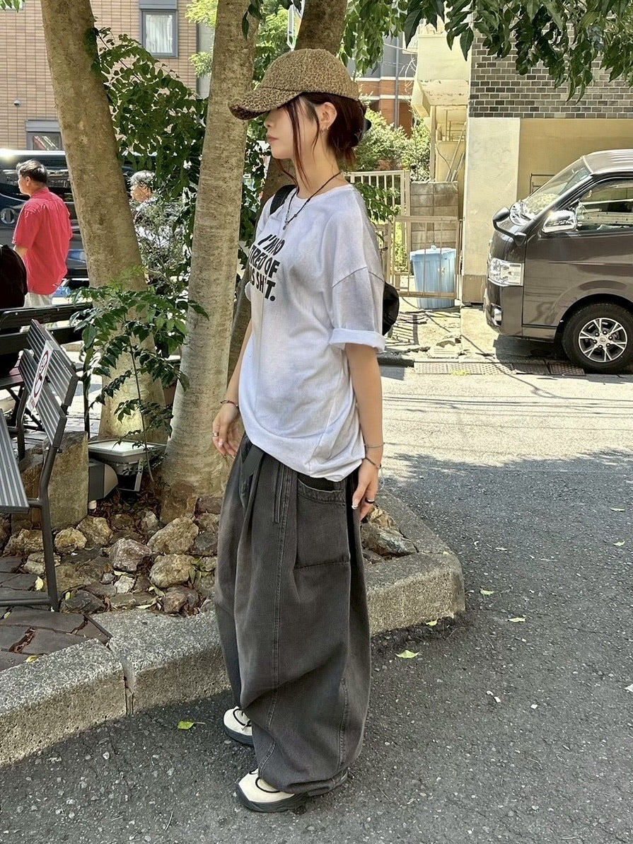 受注制【Chikashitsu +】dirty wash logo half sleeve t-shirt / 【チカシツプラス】ダーティウォッシュロゴ半袖Tシャツ (2color)