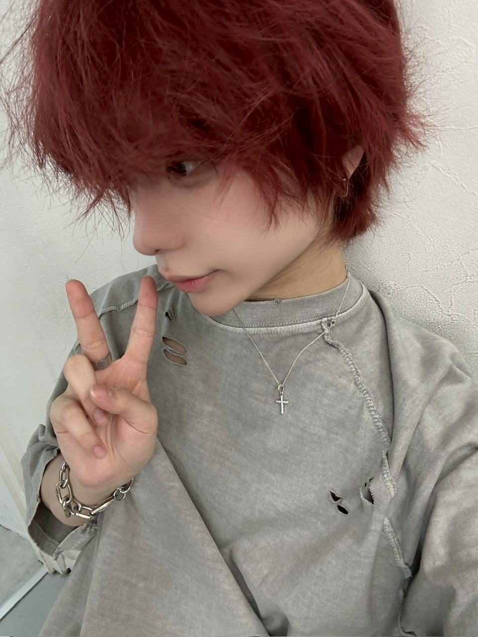 受注制【LUV CODE】pigment damage tee (2color)