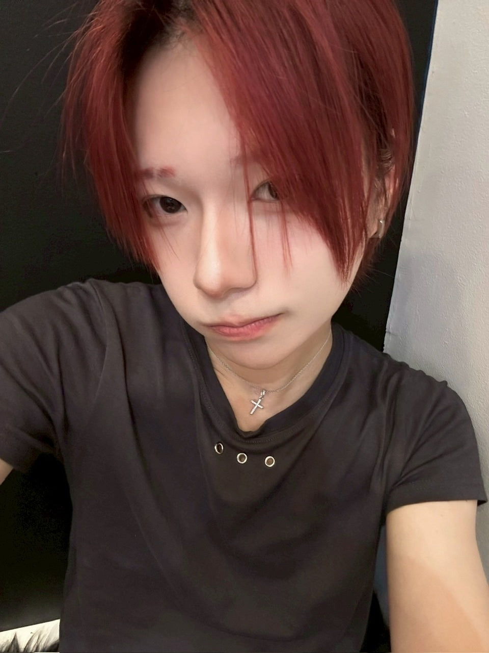 受注制【LUV CODE】eyelet cropped tee (3color)