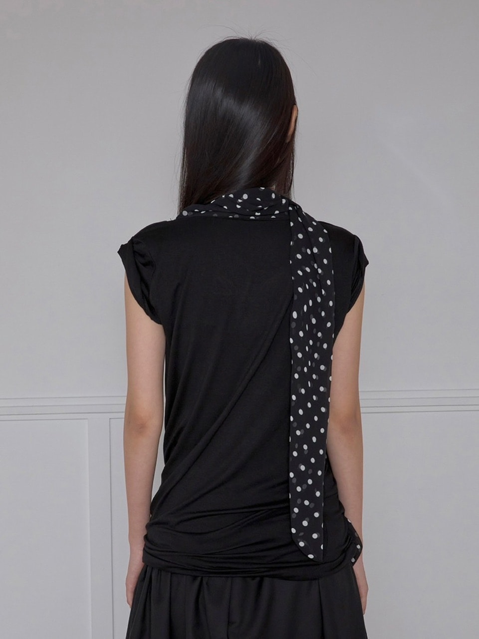 【FLAREUP】Layered Dot Scarf T-Shirt