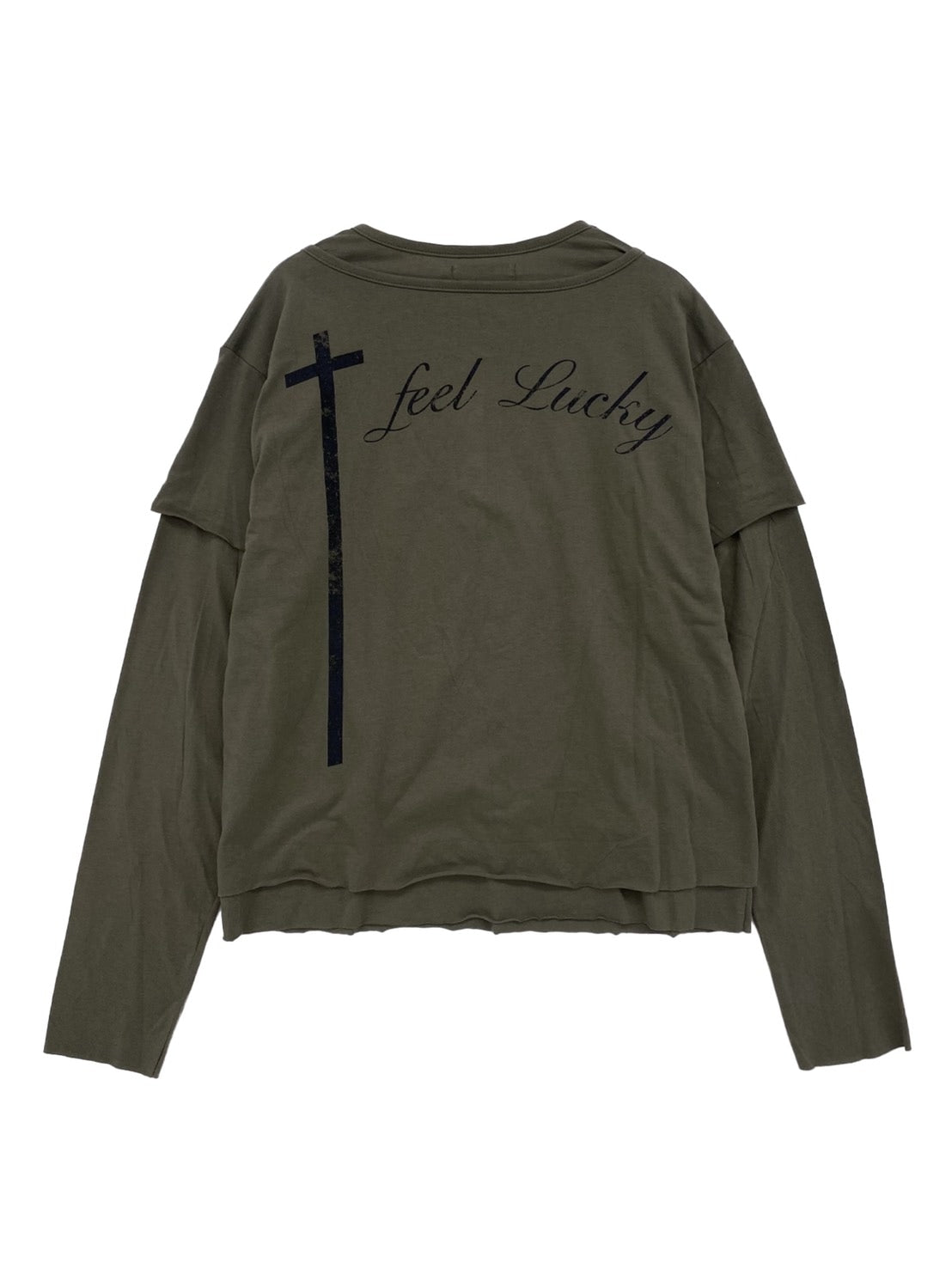 【IFEELLUCKY】Layered cross long sleeve / 【アイフィールラッキー】レイヤードクロス長袖Ｔシャツ