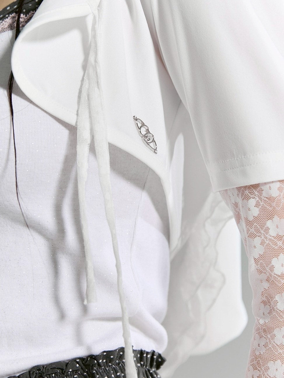 【CHERRYQUIRI】frill layered lace hoody cd