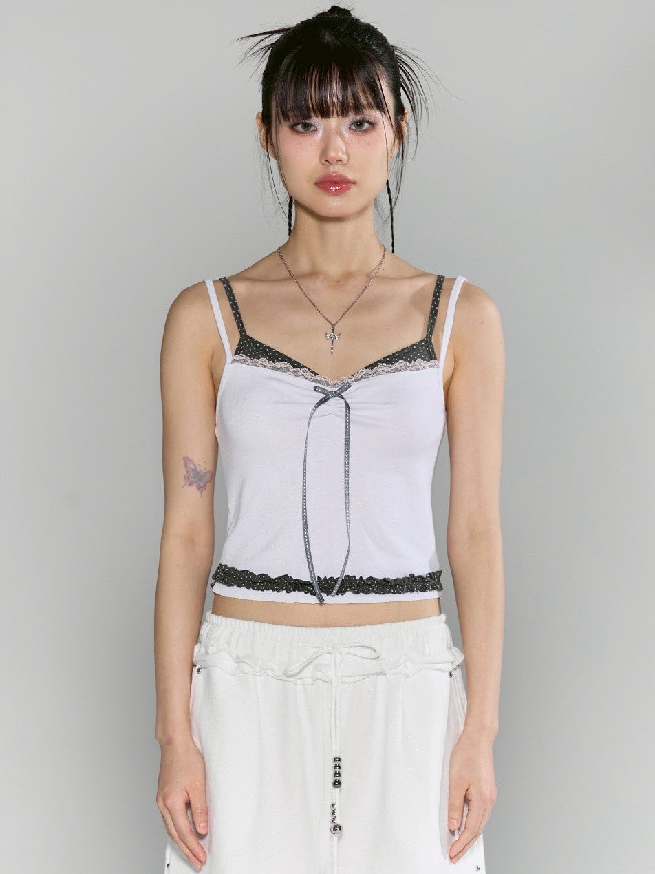 【CHERRYQUIRI】twinkle wrinkle dot sleeveless