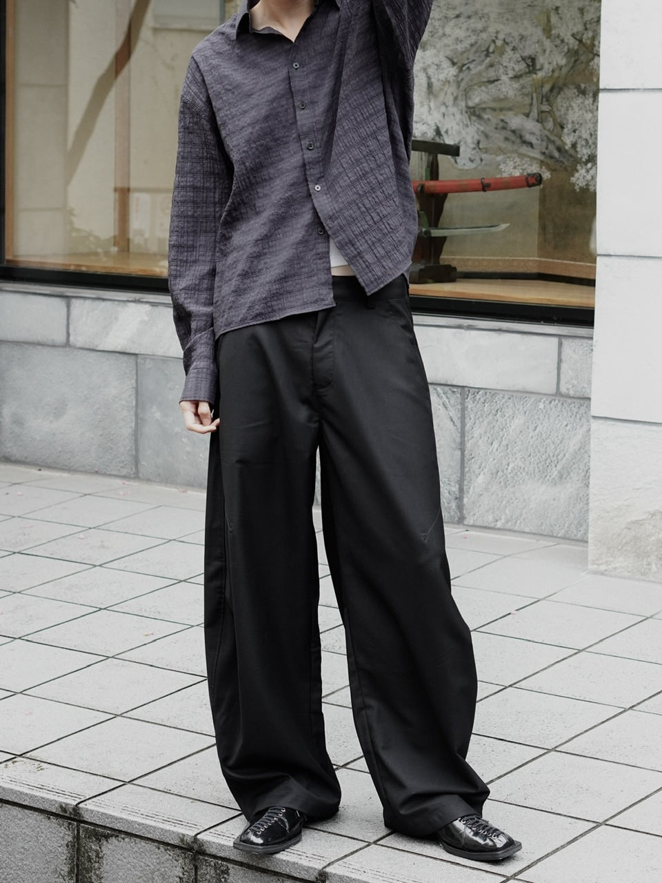 東京店WEB限定受注制【Chikashitsu +】one tuck balloon slacks / 【チカシツプラス】ワンタックバルーンスラックス (2color)