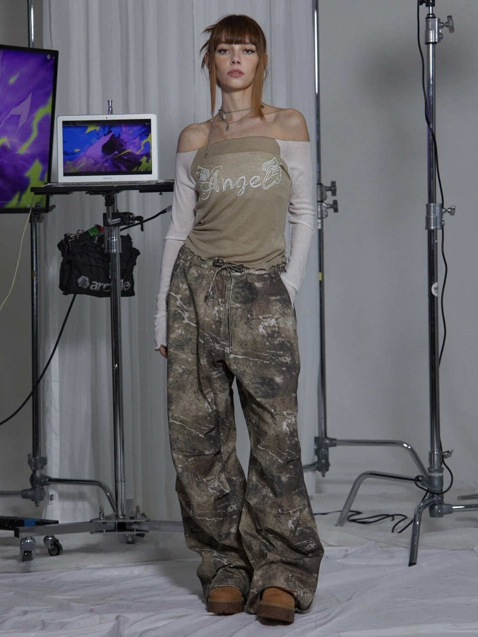 【GATELESS】SMUDGING DIRTY CARGO PANTS / 【ゲートレス】スマッジングダーティーカーゴパンツ