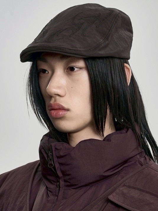 【AJOBYAJO】Tribal Logo Nylon Flat Cap / 【アジョバイアジョ】トライバルロゴナイロンハンチング帽