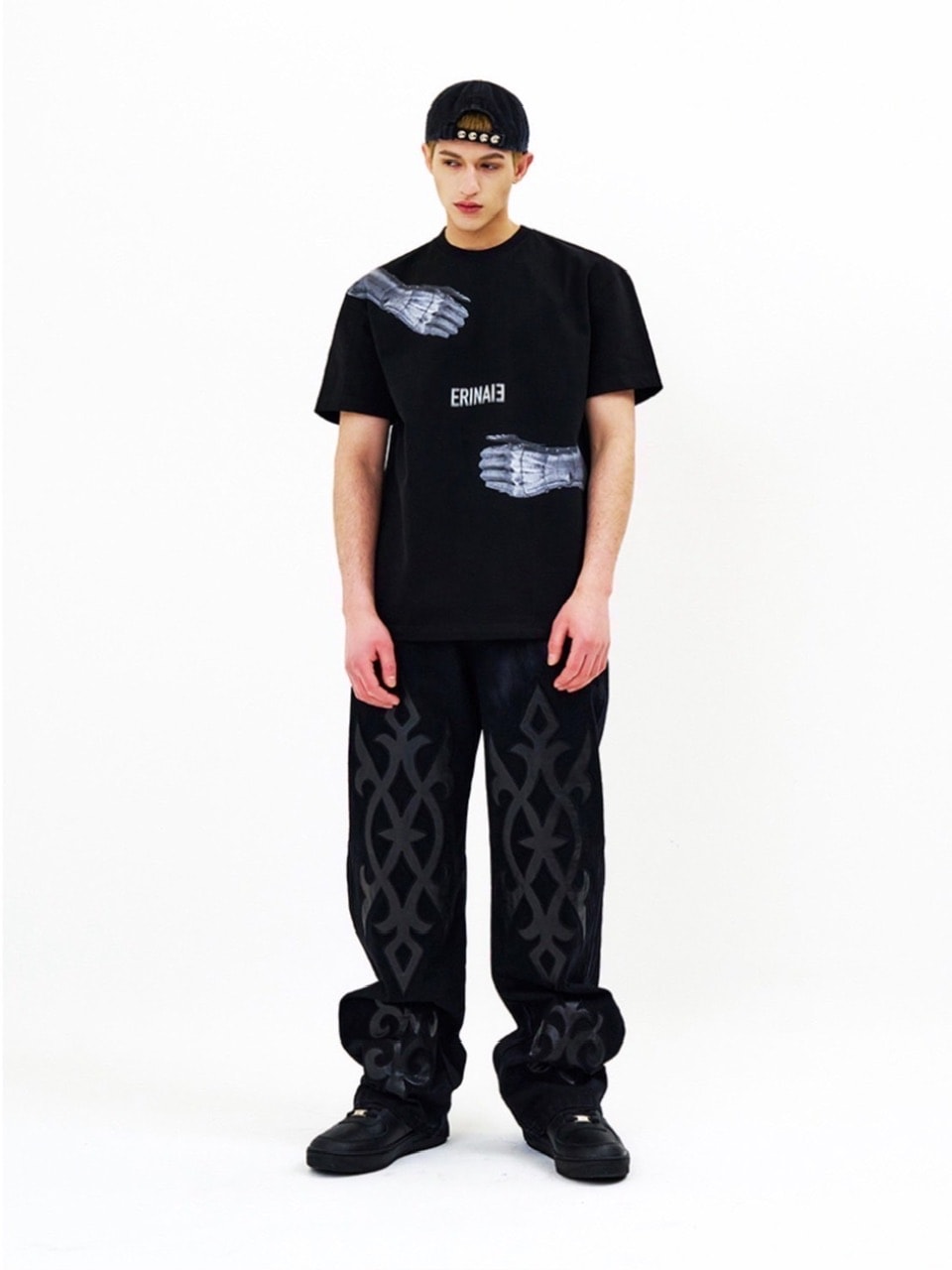 【E RIN AI E】DARK TRIBAL PARTY DENIM PANTS