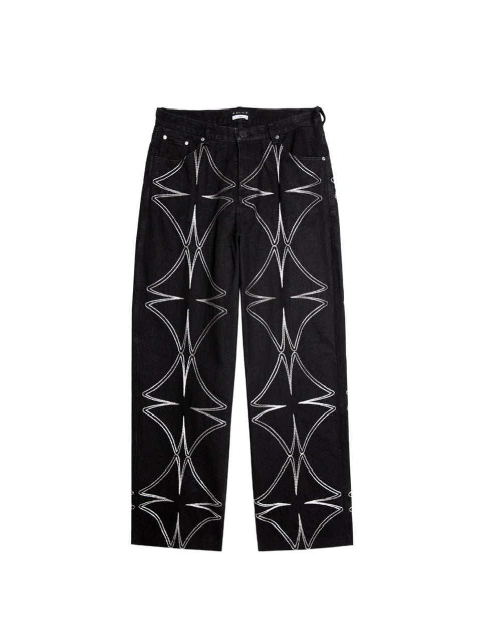 【E RIN AI E】METTALIC FOUR LEAF CLOVER DENIM PANTS