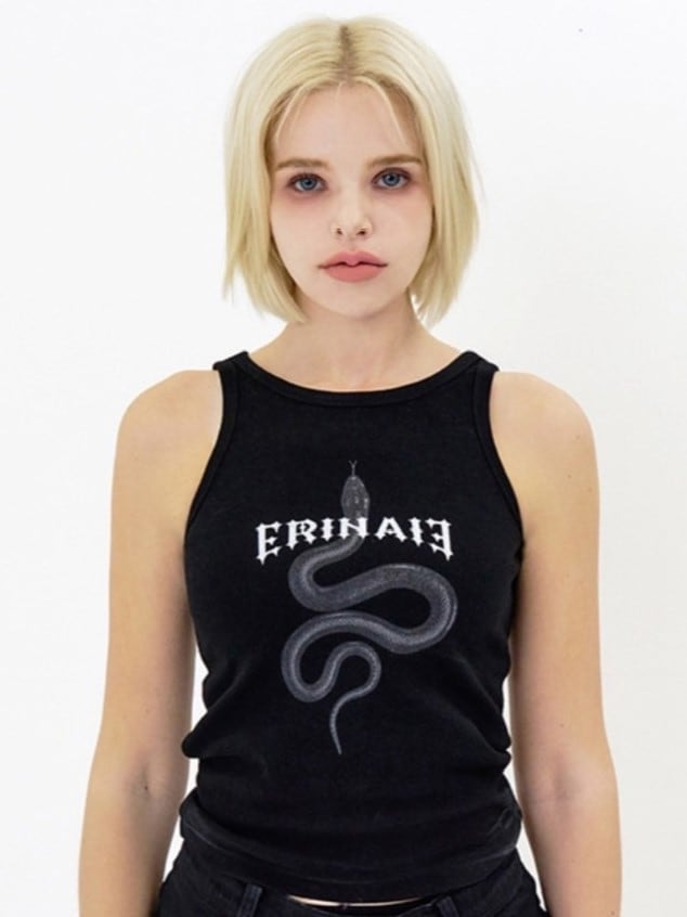 【E RIN AI E】BLACK MAMBA SLEEVELESS