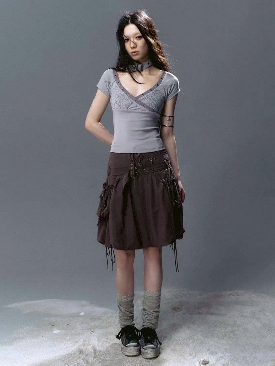 【Cest Nous】Petal Skirt / 【セヌー】ベルトポケットバルーンスカート