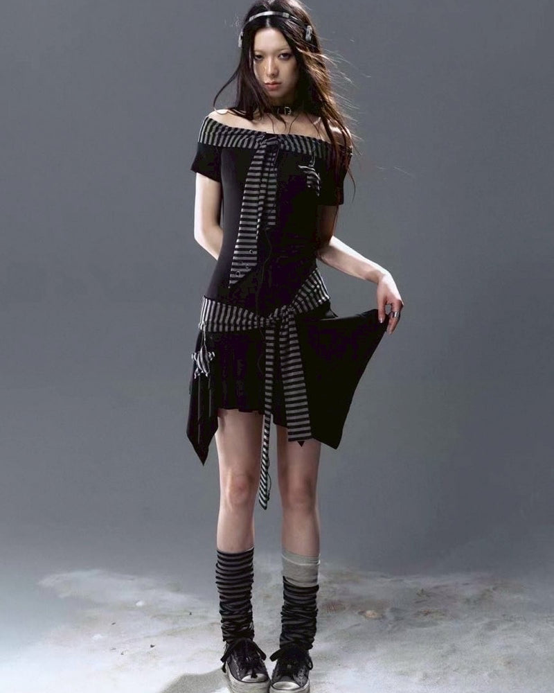 【Cest Nous】Starfish Striped Dress / 【セヌー】スターストライプワンピース