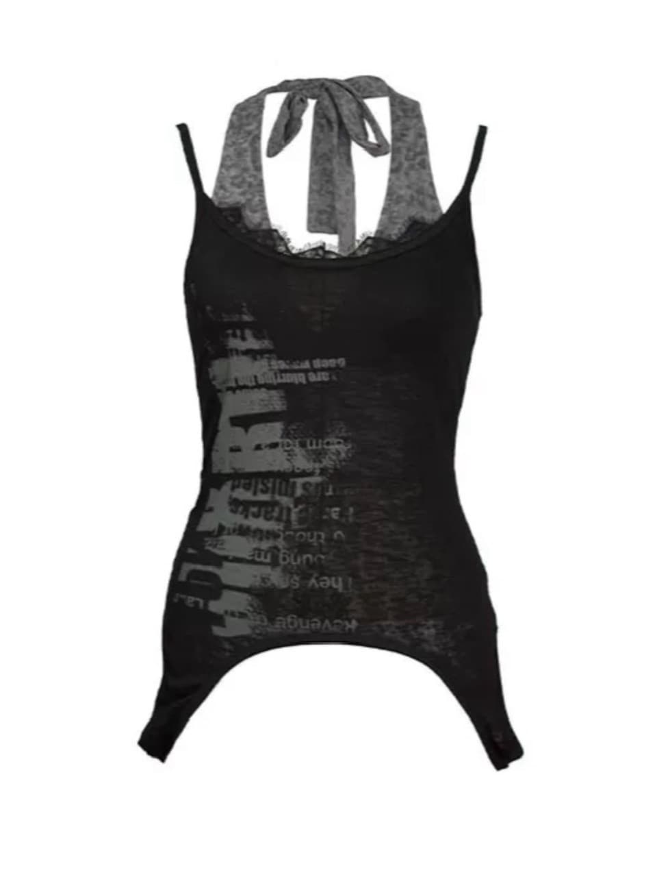 【Cest Nous】Graffiti Tank Top / 【セヌー】2wayグラフィックボーダーレイヤードタンクトップ