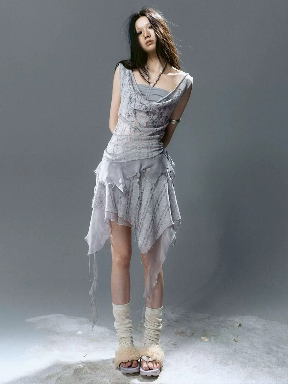 【Cest Nous】Beaded Top / 【セヌー】レイヤードフリルタンクトップ