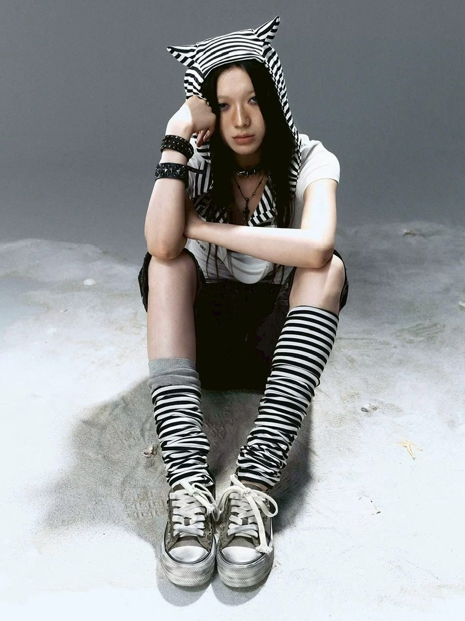 【Cest Nous】Distressed Canvas Sneakers / 【セヌー】ダーティーデニムキャンバス厚底スニーカー