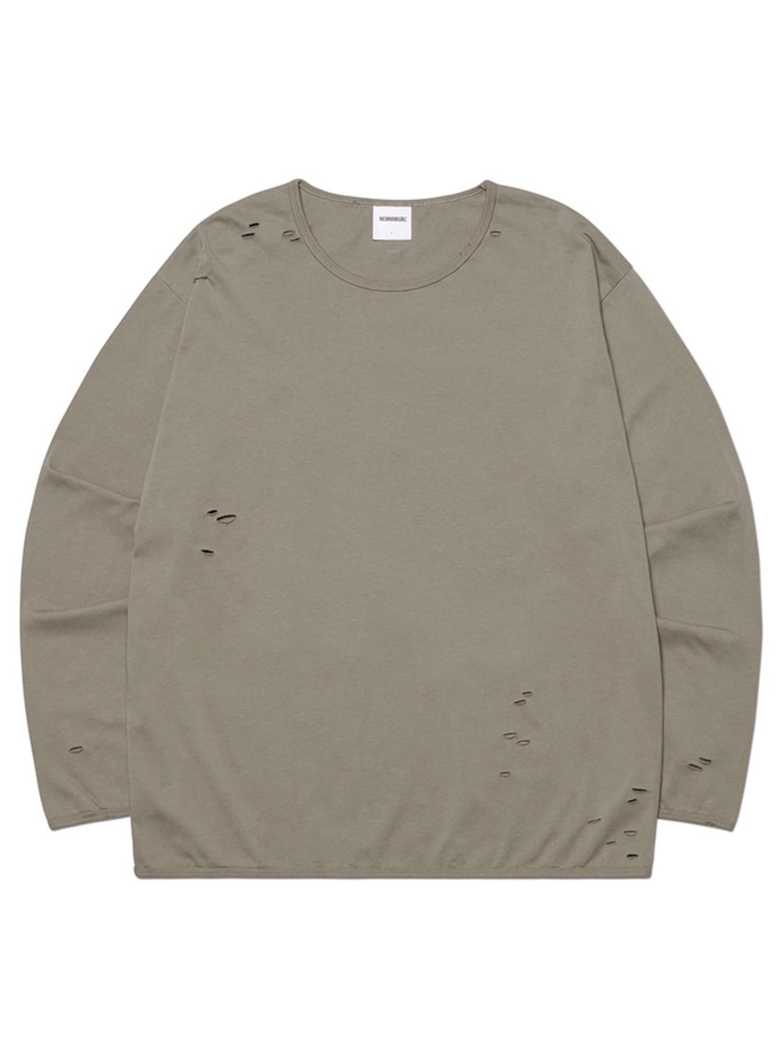 【NOMANUAL】DAMAGED LONG SLEEVE TEE