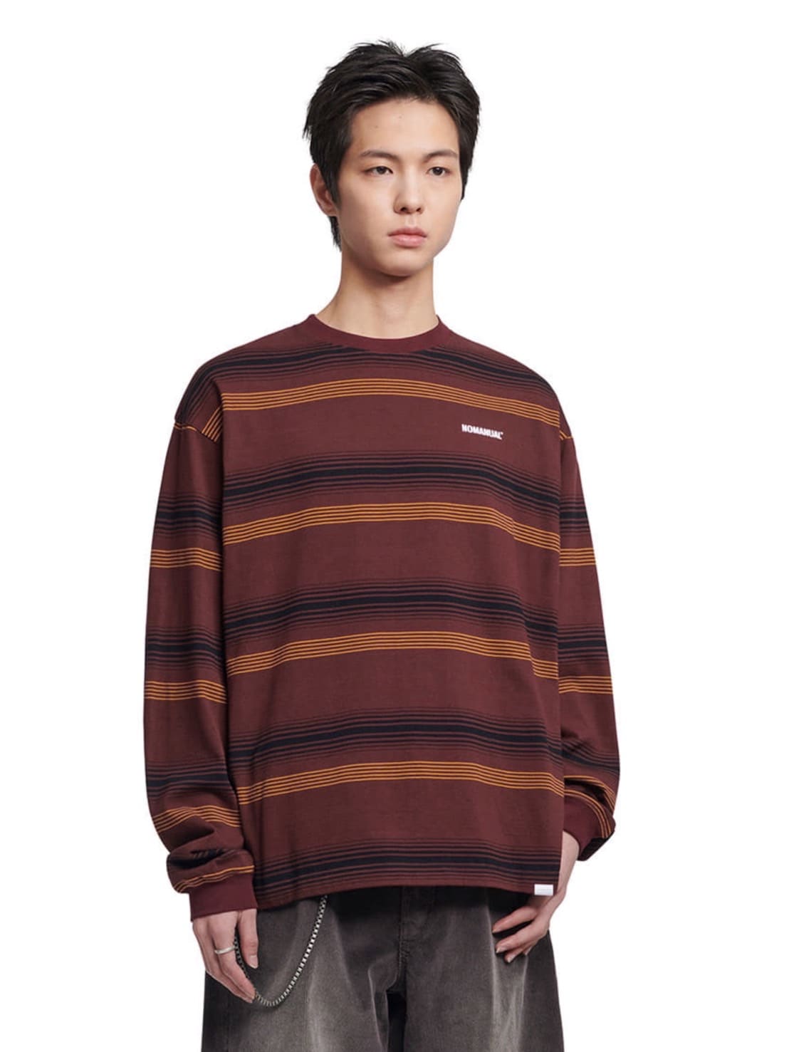 【NOMANUAL】NM STRIPED LONG SLEEVE TEE