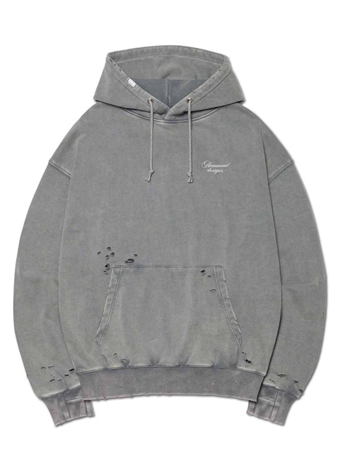 【NOMANUAL】DAMAGED HOODIE