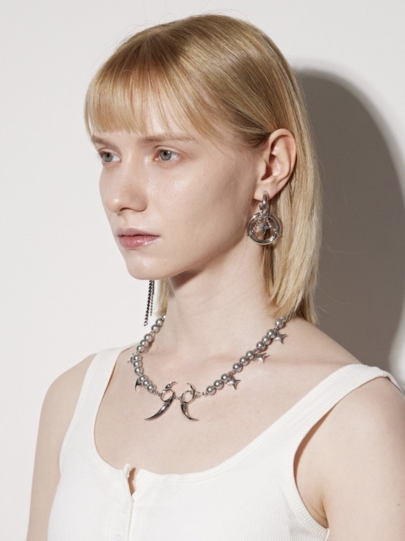 【PEG LEG】Unbalanced Star Drop earring