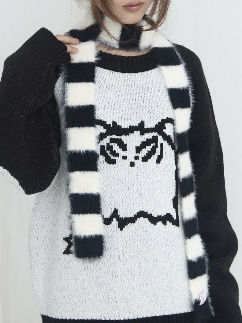 【FANCY X DUSTY】HUG STRIPE FUR MUFFLER / 【ファンシー X ダスティ】ハグストライプファーマフラー