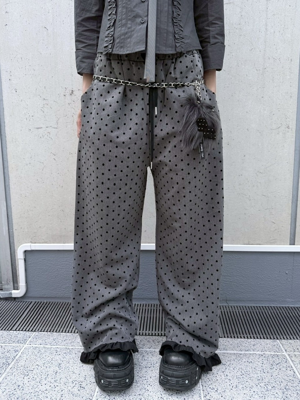 【nmtc +】dot frill pants / 【エヌエムティーシープラス】ドットフリルパンツ (2color)