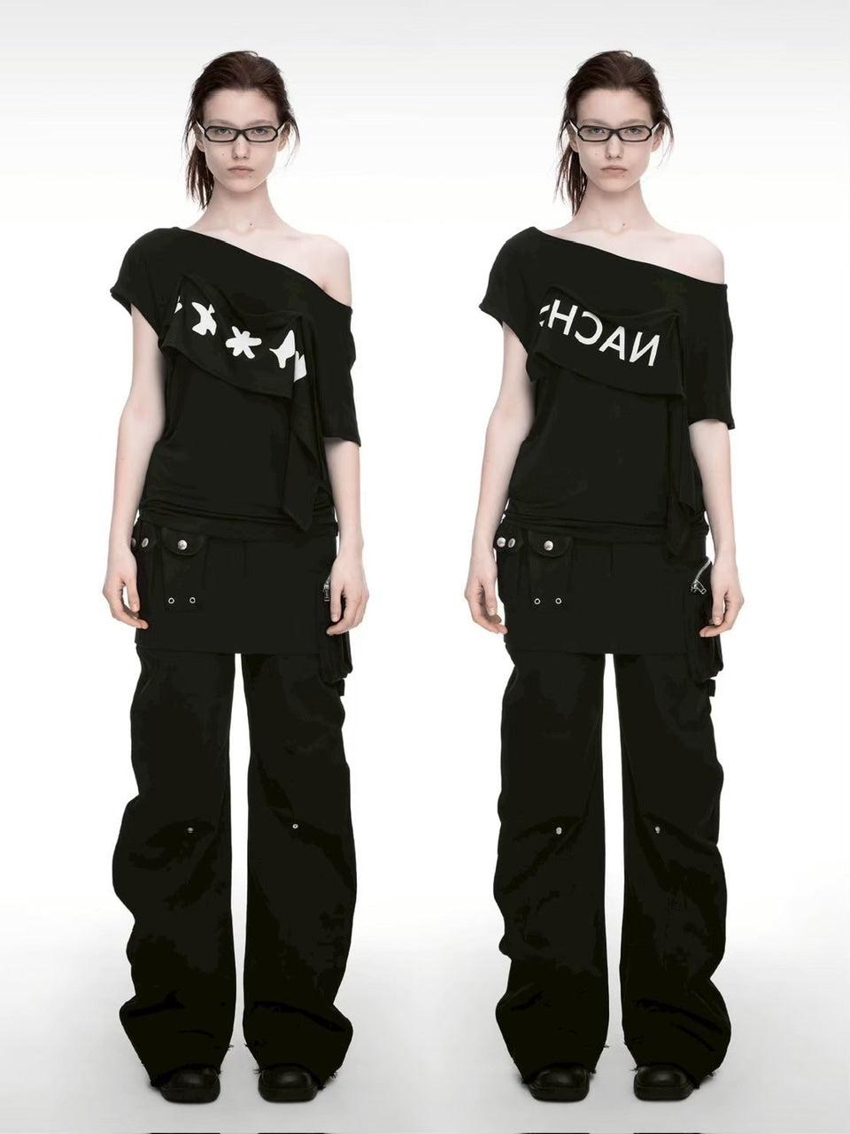 【NACHE】2-WAY PRINTED LOOSE T-SHIRT