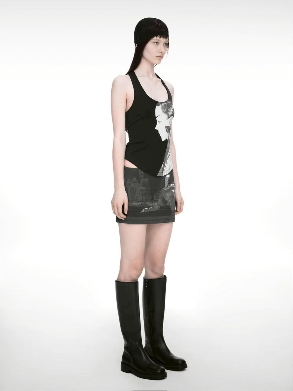 【NACHE】DRAWING SKIRT PANTS