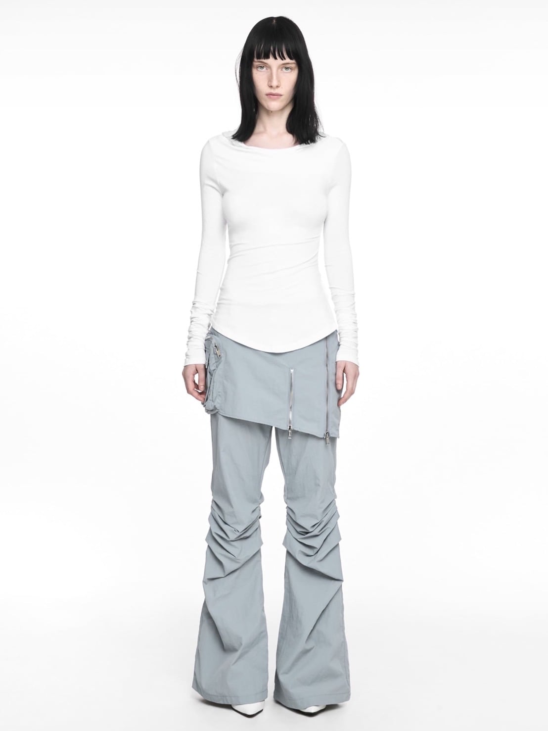 【NACHE】BOOTS CUT SKIRT PANTS (UNISEX)