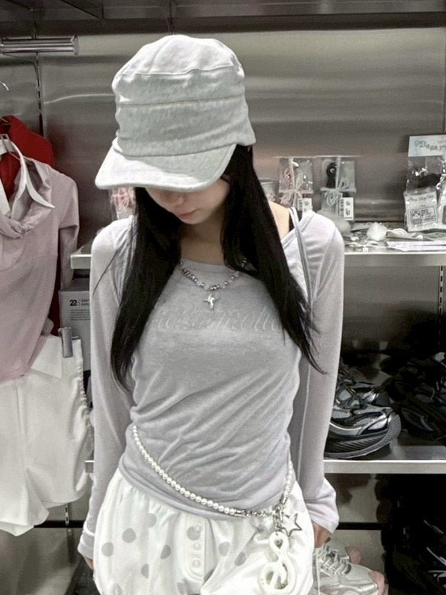 受注制【nmtc +】sheer logo long sleeve / 【エヌエムティーシープラス】シアーロゴ長袖Tシャツ (3color)