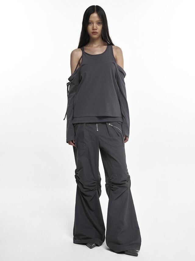 【NACHE】EXPOSURE ZIP DETAIL PANTS (UNISEX)
