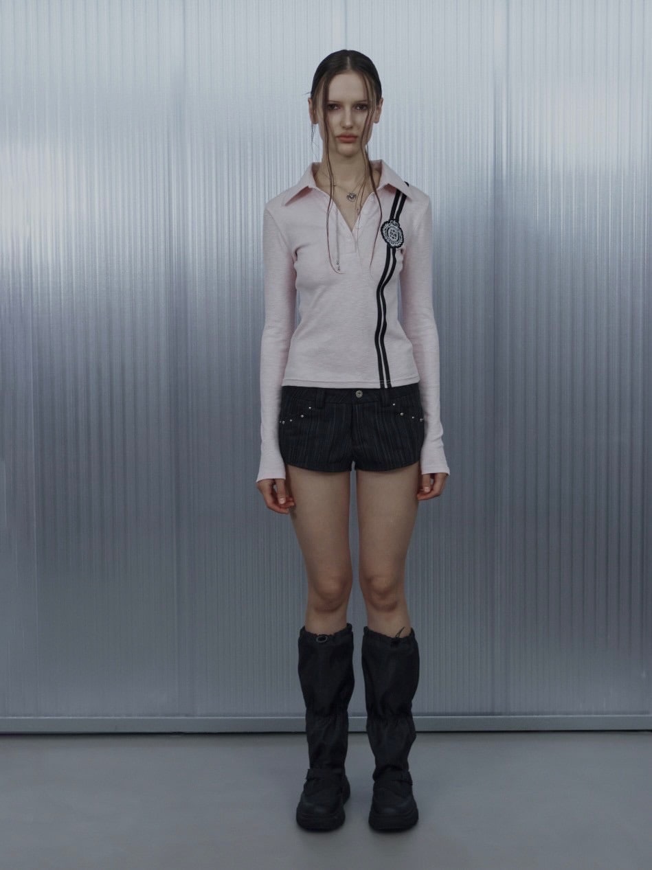 SETUP‐EXE】WAFFEN LINE COLLAR TEE / 【セットアップエグゼ】ワッ