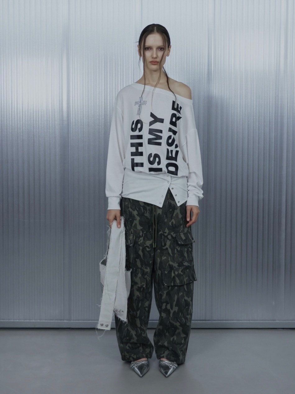【SETUP‐EXE】BOLD LETTERING LOOSE TOP / 【セットアップエグゼ】ボールドレタリングルーズ長袖Ｔシャツ