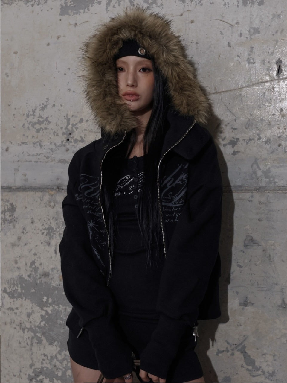 【FANCY CLUB】RUTHLESS FUR HOODED ZIP-UP / 【ファンシークラブ】ルースレスファージップアップパーカー