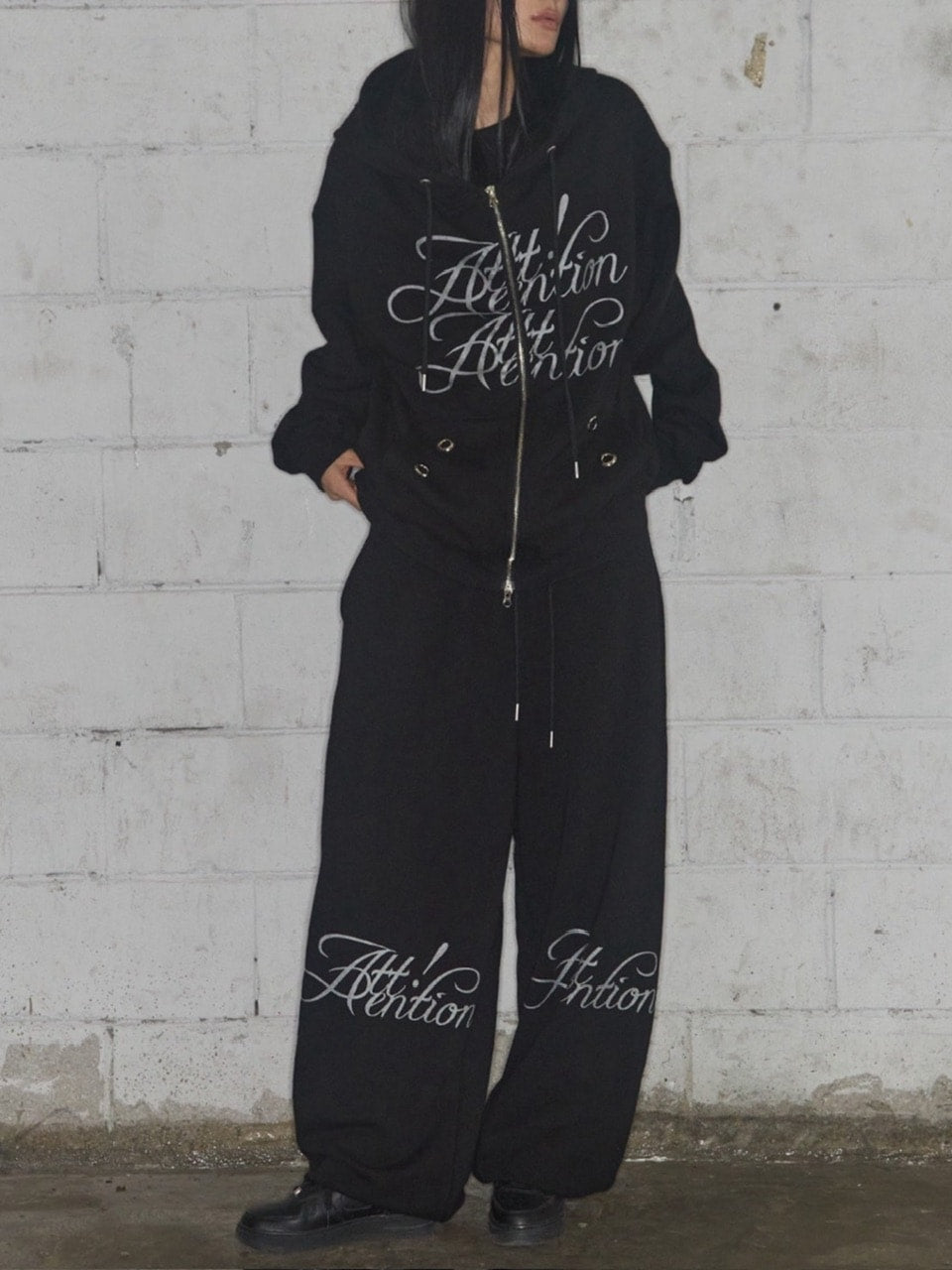 FANCY CLUB】ATTENTION EYELET HOODED ZIP-UP – PRESSING WEB SHOP